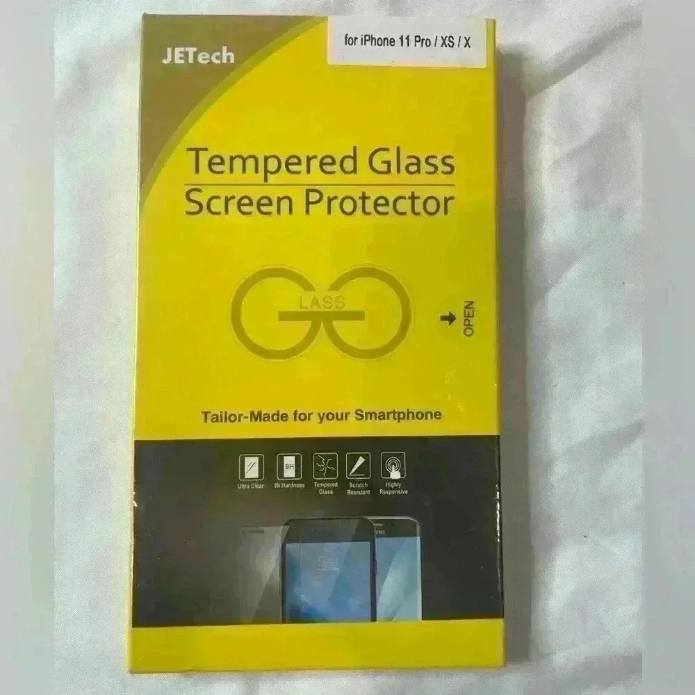 JETech Tempered Glass Screen Protector for IPhone 11 Pro XS X 2 Pack NWT